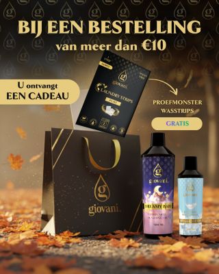 Bij Giovani® delen we graag vreugde! 💛 Bij elke bestelling van meer dan €10 voegen we een cadeautje toe – een proefmonster...
